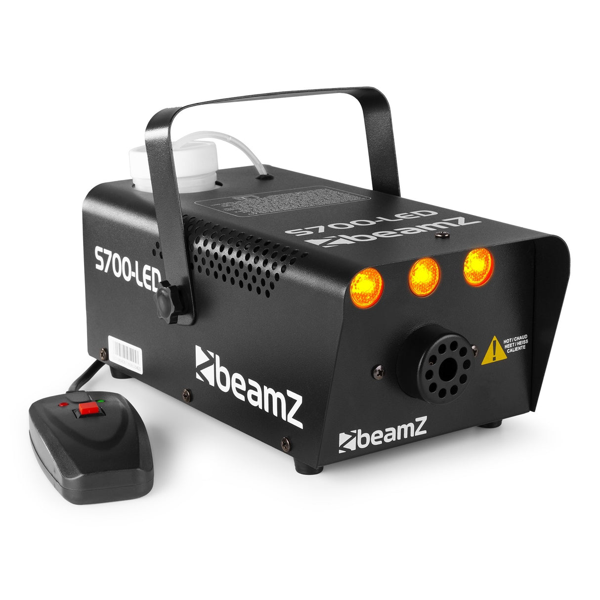 beamZ S700-LED Rookmachine 700W met Amberkleurig Vlameffect en LED-verlichting