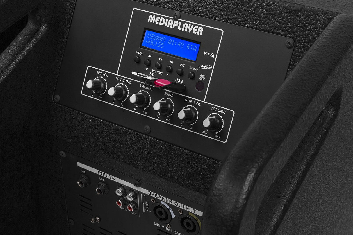 VONYX VX1050BT 1150W 2.2 Actieve Speakerset met Dubbele 12 inch Subwoofers en Bluetooth