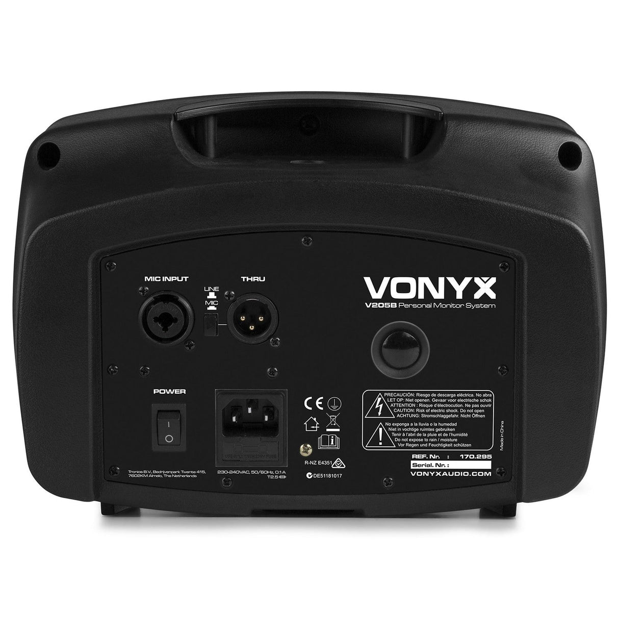 VONYX V205B Actieve Personal Monitor Speaker 80W met Bluetooth en USB MP3 Speler