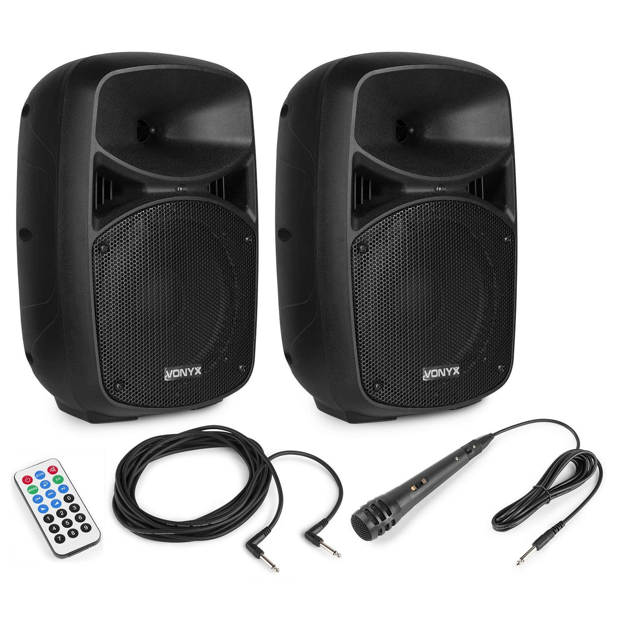 VONYX VPS082A 400W Actieve Speakerset met Bluetooth, USB/SD en 8 inch Woofers