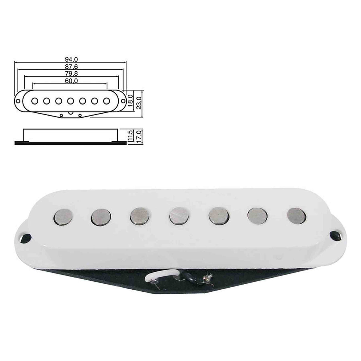 Boston PU-19-WH Stallion 7-string - vintage Alnico, wit