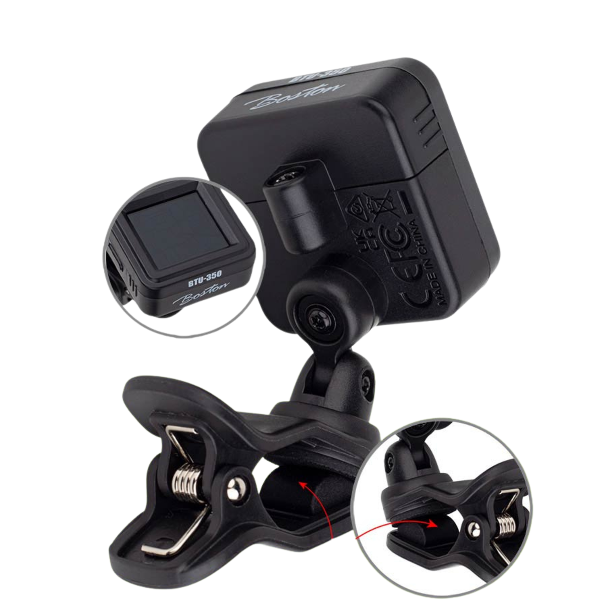 Boston BTU-350 chromatische clip tuner met full color display 440Hz B0 tot B7
