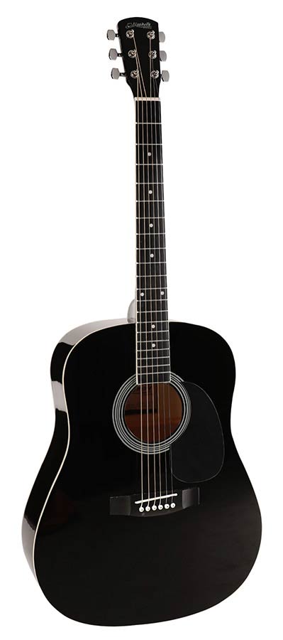 Nashville GSD-60-BK Dreadnought Akoestische Gitaar Zwart