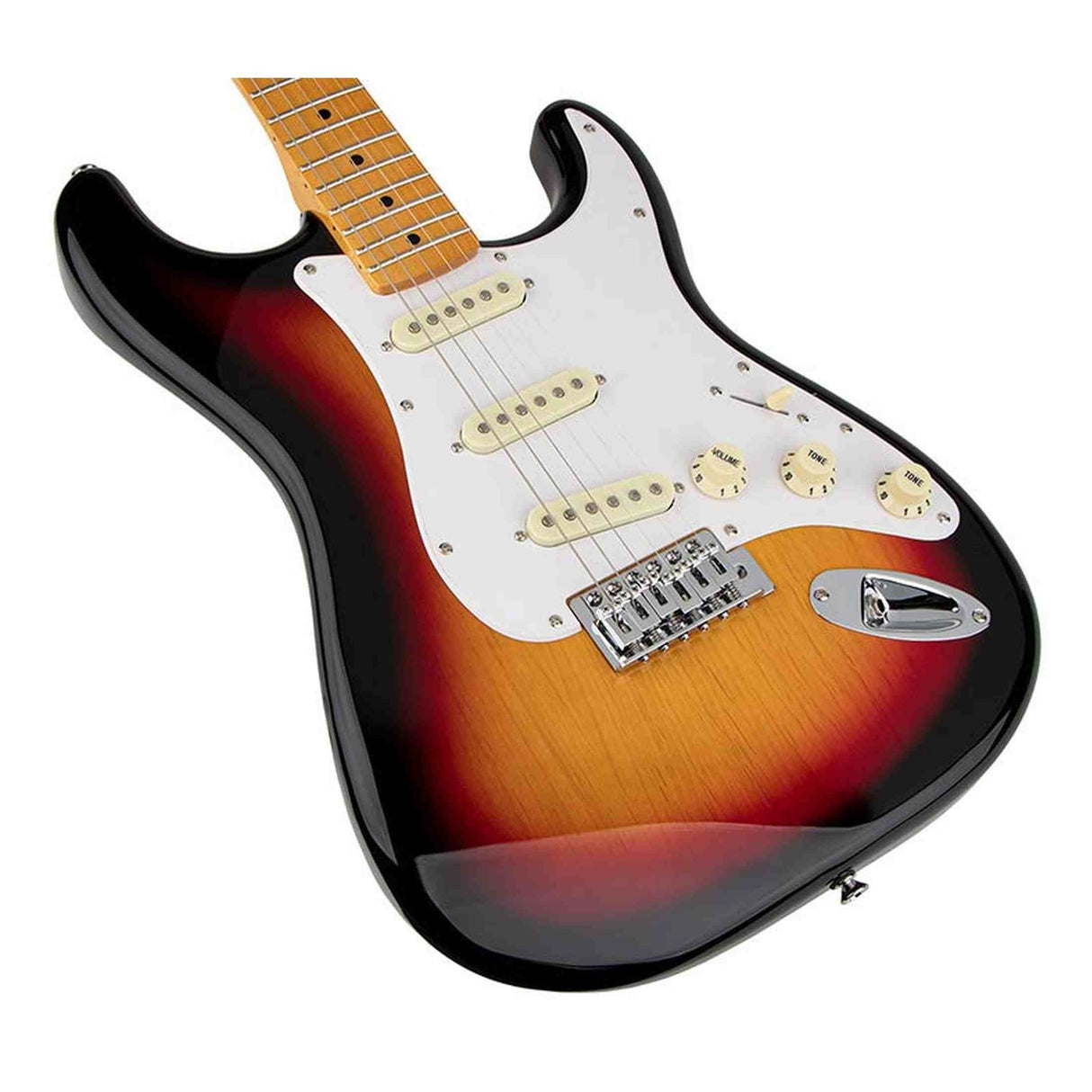 SX SST57-3TS elektrische gitaar – 3 single coils, vintage tremolo, 3-Tone Sunburst + tas