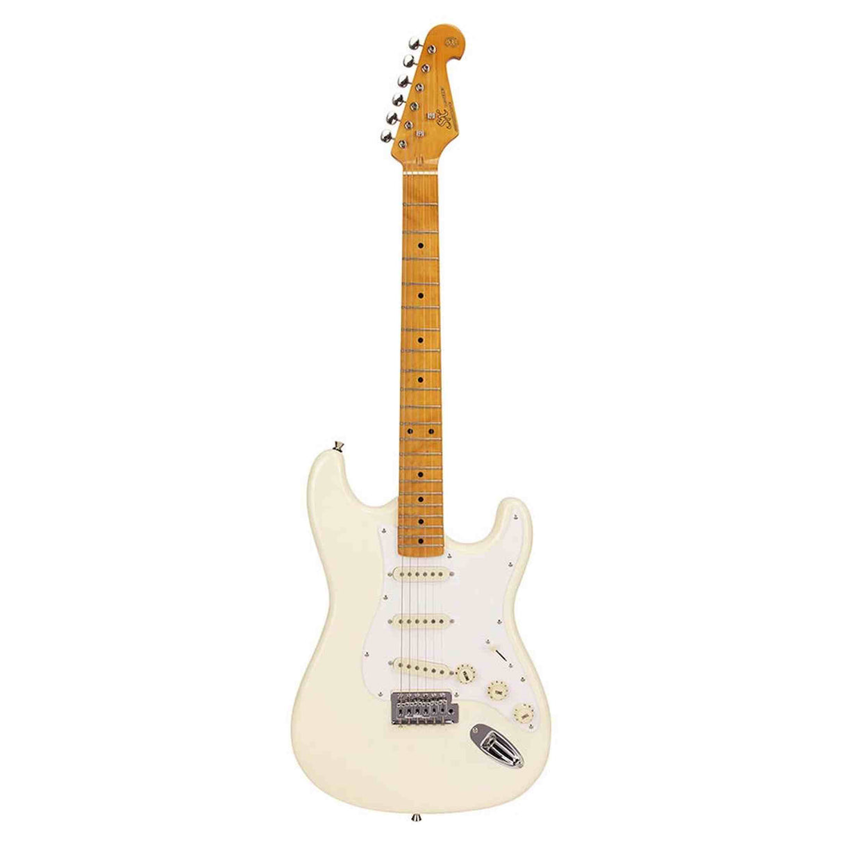 SX SST57-VWH elektrische gitaar – 3 single coils, vintage tremolo, Vintage White + tas