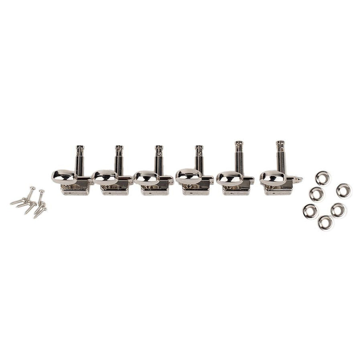 Wilkinson 162-NL-4S2M Stemmechanieken voor gitaar, met EZ LOK and staggered post height, 6x links, nikkel