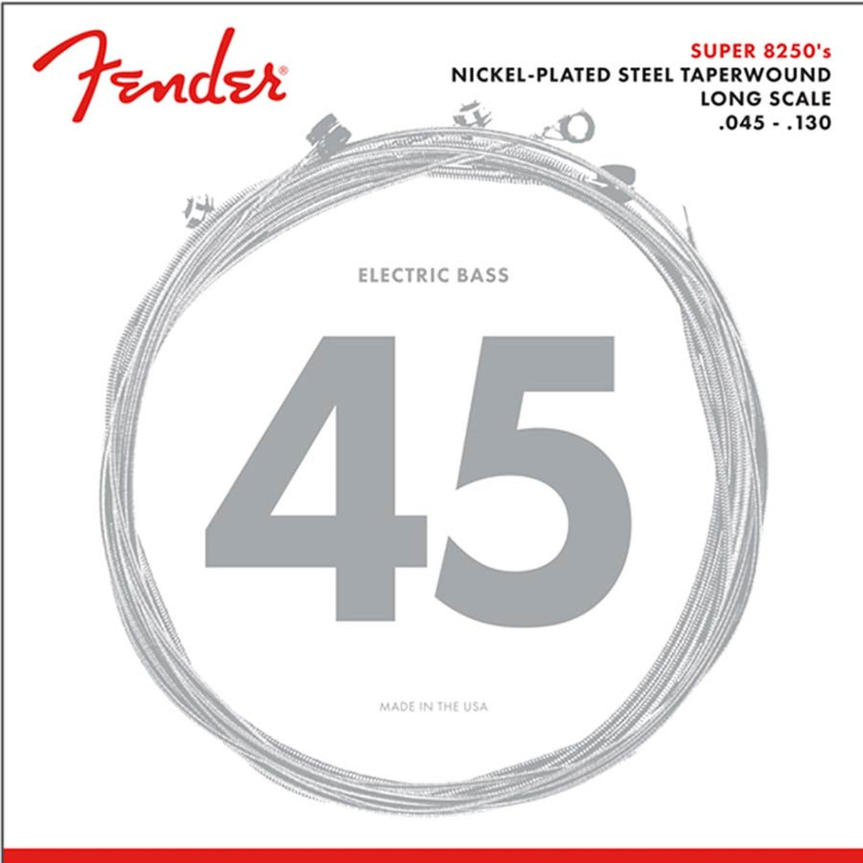 Fender F-82505M snaren set elektrisch bass 5 snaars through body , nickel roundwound, medium 045-065-085-110TW-130T