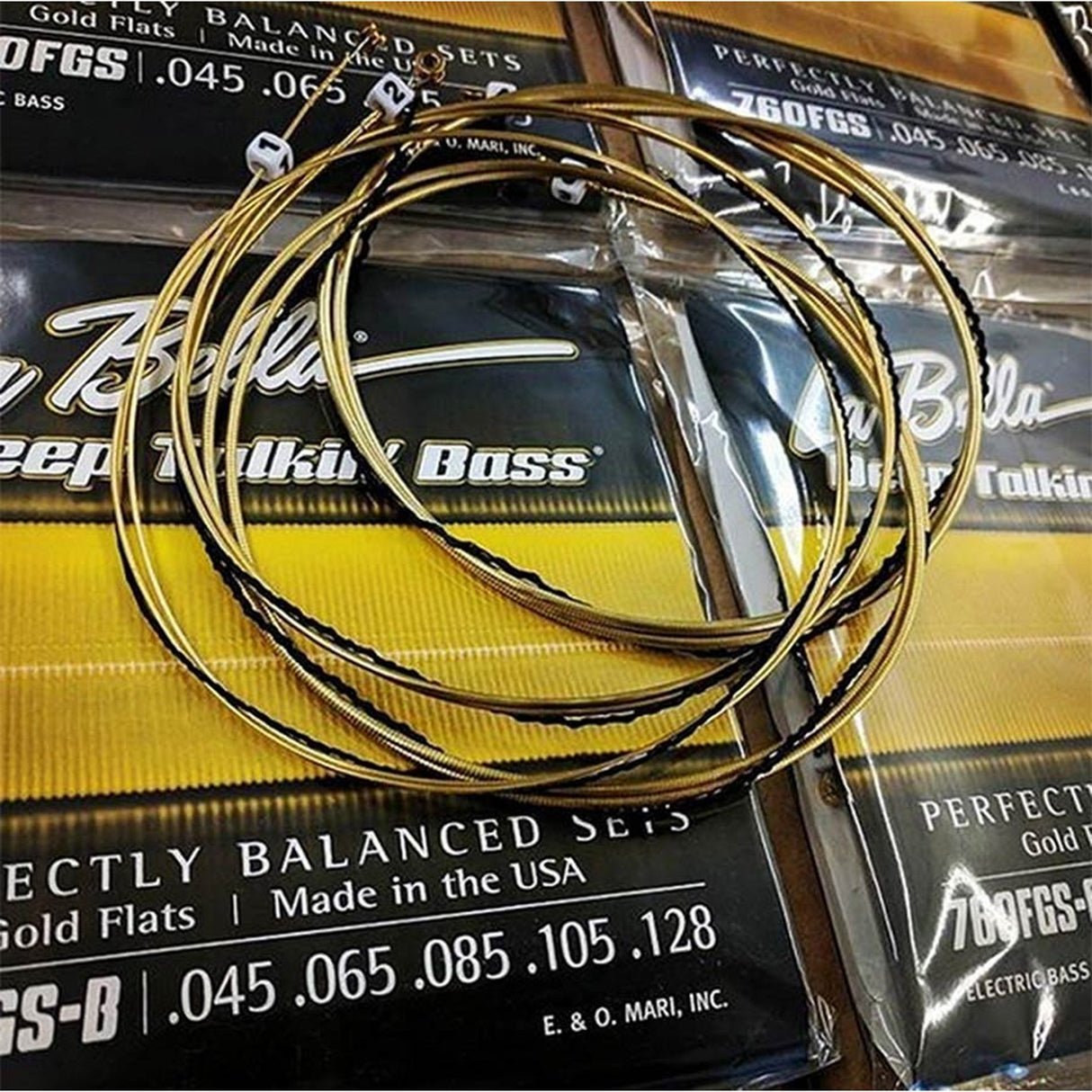 La Bella L-760FGS snaren set elektrisch bass, gold flats, 045-065-085-105 long scale