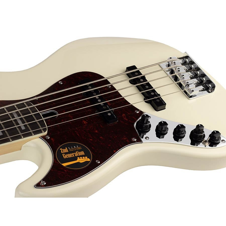 Sire V7+ A5L/AWH Marcus Miller 2nd Gen linkshandige 5-snarige Antique White basgitaar