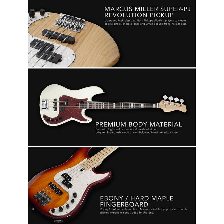 Sire P7+ A4/TS Marcus Miller 4-snarige basgitaar Tobacco Sunburst