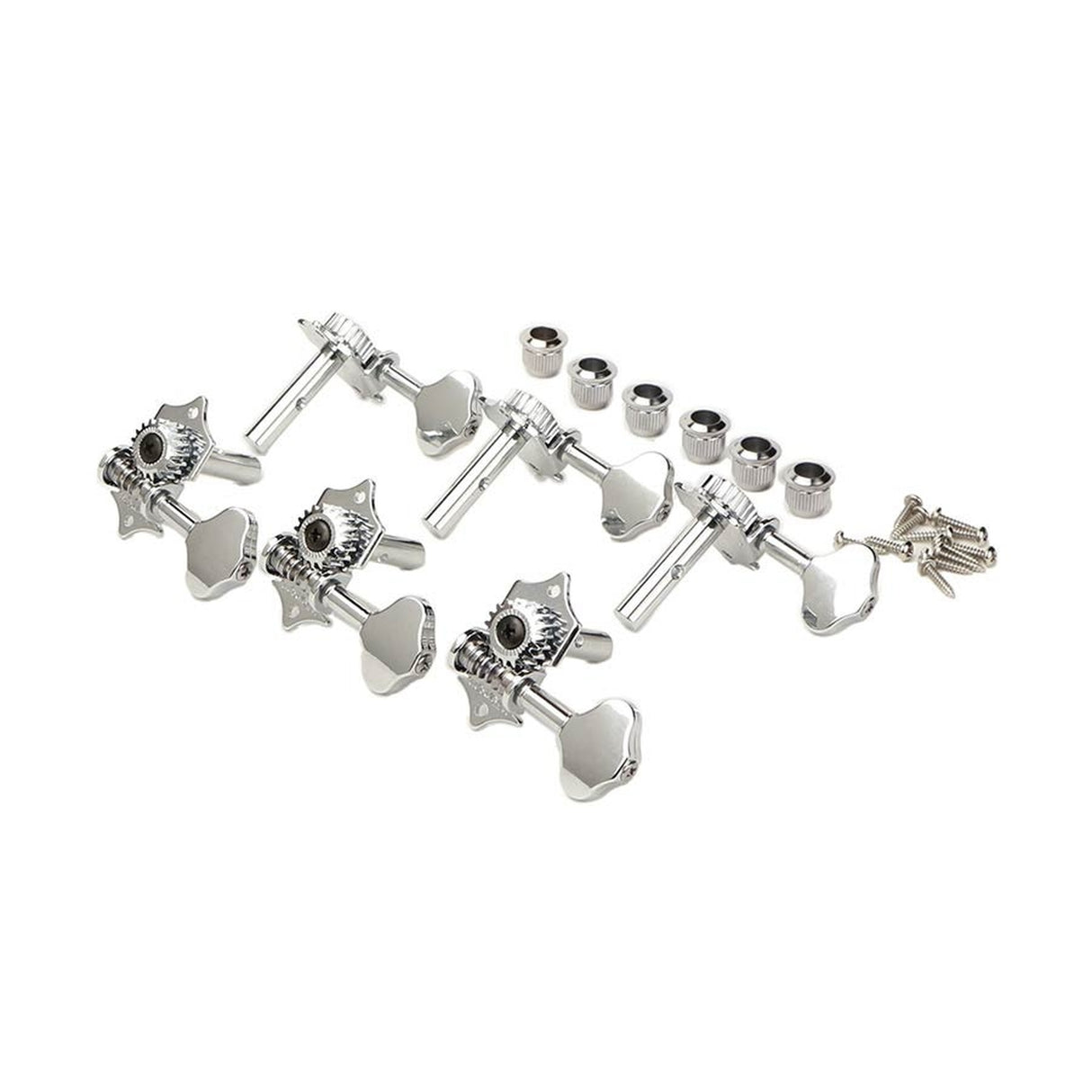 Wilkinson WJ-28N-CRS Stemmechanieken voor gitaar slotted headstock, open geared, 3x links + 3x rechts, chroom, ratio 1:1