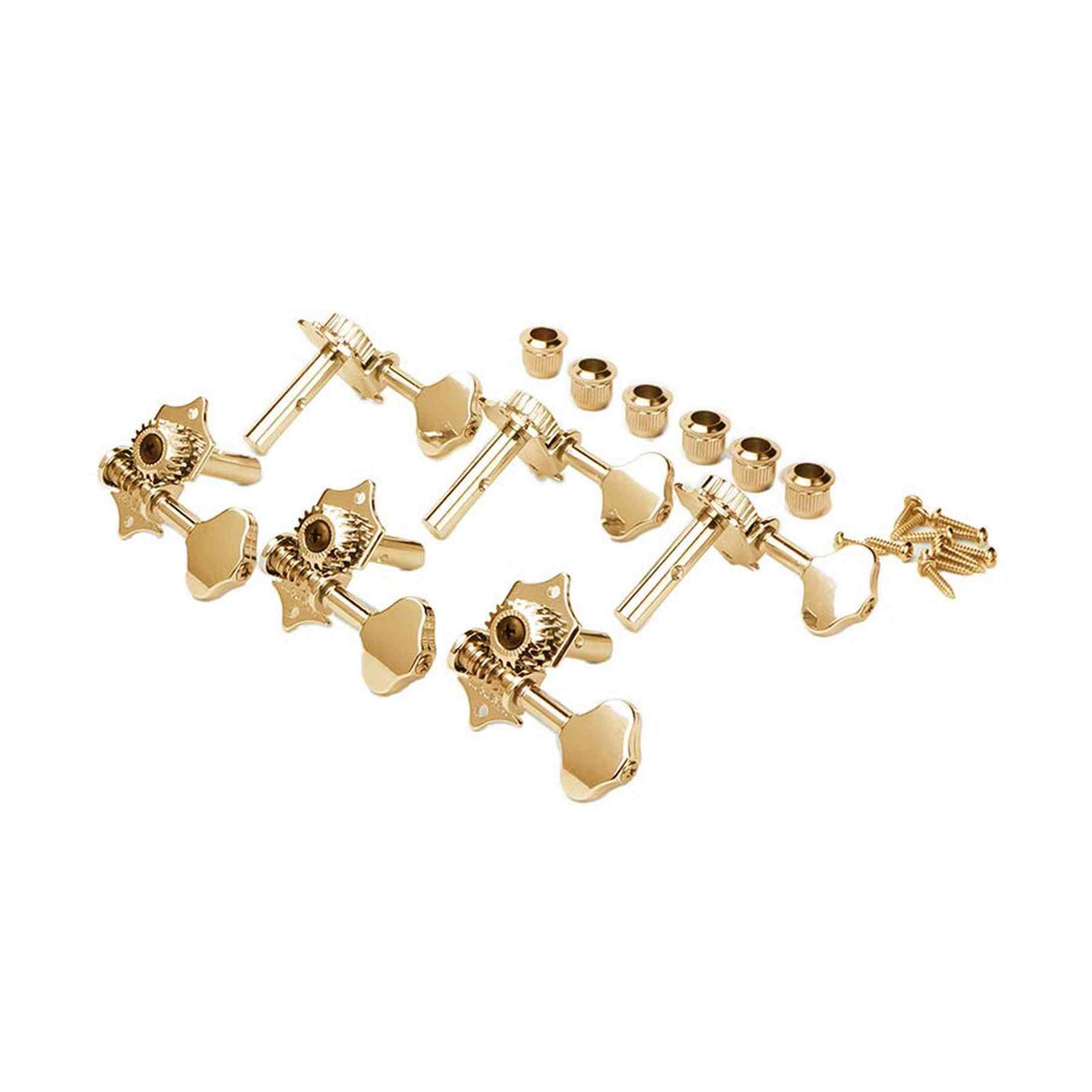 Wilkinson WJ-28N-GDS Stemmechanieken voor gitaar slotted headstock, open geared, 3x links + 3x rechts, goud, ratio 1:19