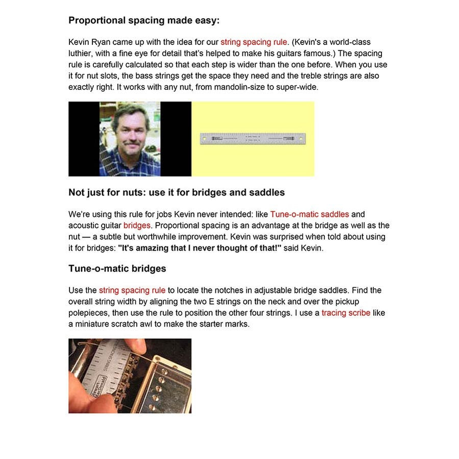 StewMac SM0673 Snaarverdelingsliniaal RVS