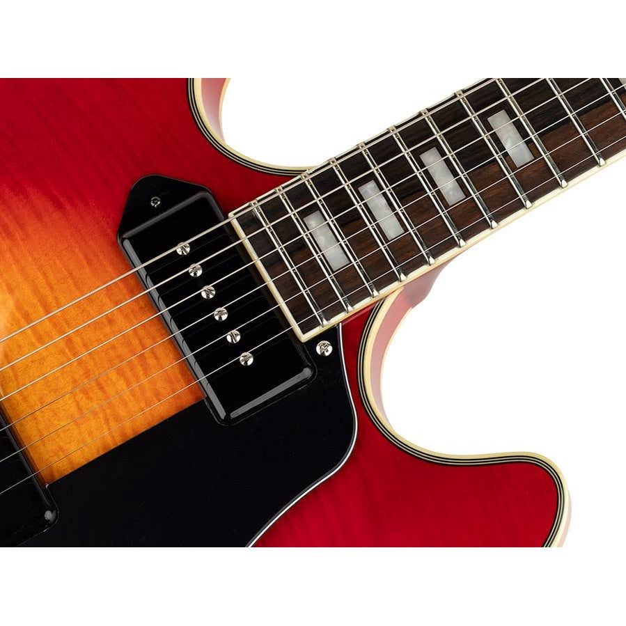 Sire Guitars H7V/CS Elektrische archtop gitaar met P90s cherry sunburst