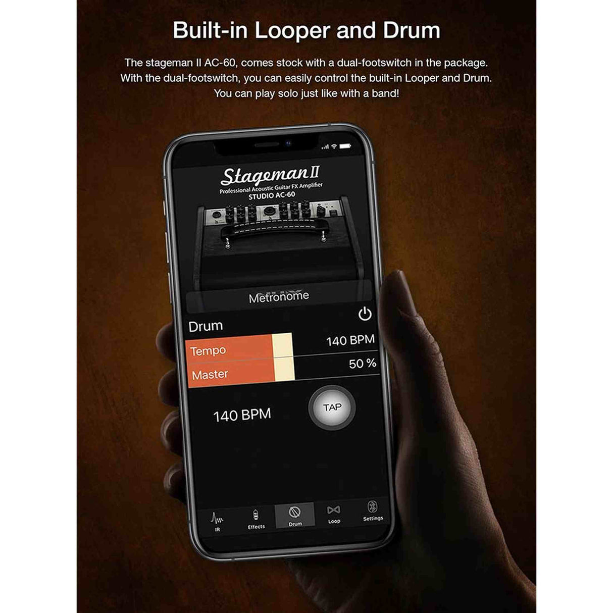 NUX AC-60 akoestische gitaarversterker 60W 2 kanalen 6.5” speaker Bluetooth