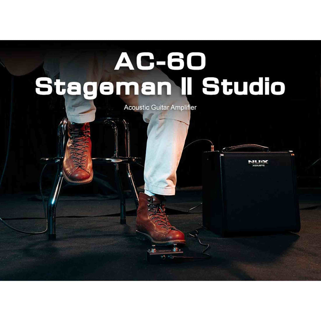 NUX AC-60 akoestische gitaarversterker 60W 2 kanalen 6.5” speaker Bluetooth