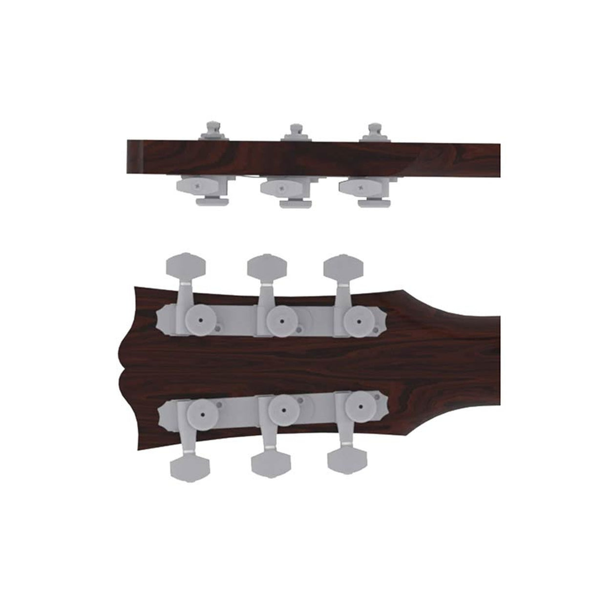 Hipshot HS6K2EL0S Gitaar tuner upgrade kit, 3 + 3 Grip-Lock, closed satin