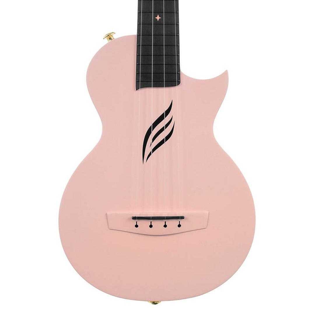 Cascha HH 2288 Roze Carbon Fiber concert ukulele met softcase