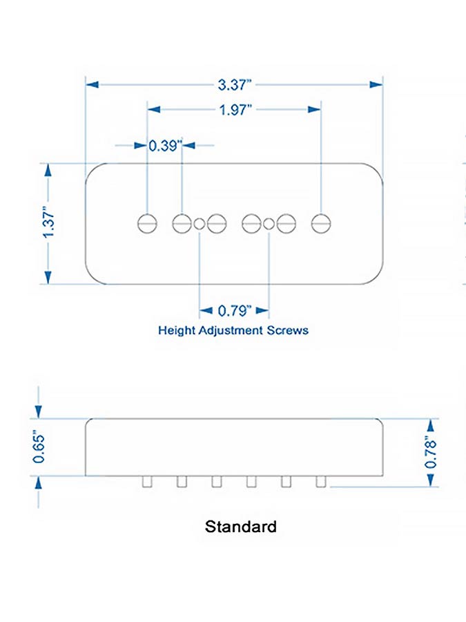 Lollar 10301-111511 P-90 Soapbar Single Coil Set – Hals & Brug, Zwart