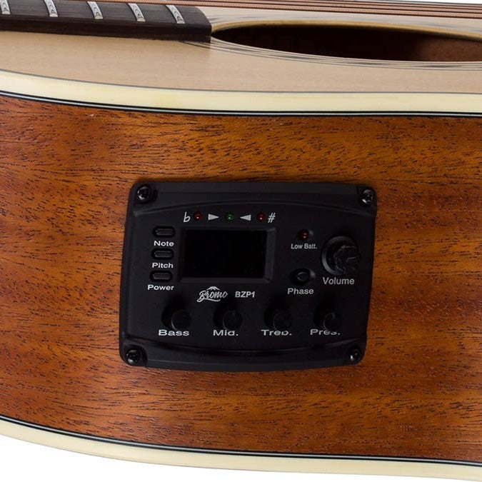 Bromo BAA4CE auditorium naturel semi akoestische western gitaar