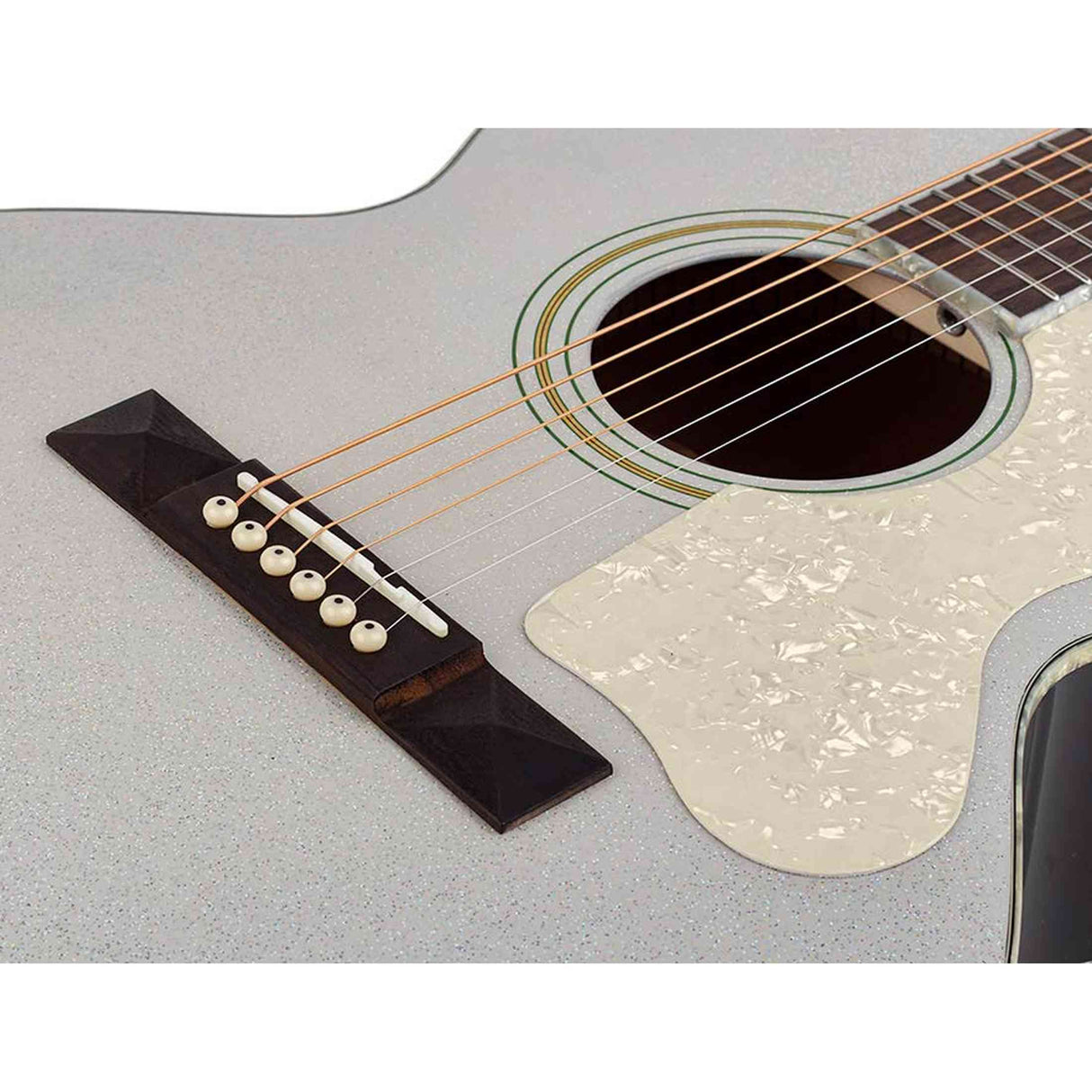 Richwood HSJ-55-GS Heritage Series Jumbo massief sparren bovenblad zilver metallic