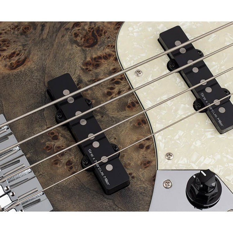 Sire V7 SR4/TBKS Marcus Miller Reissue swamp ash 4-snarige actieve basgitaar Transparent Black Satin