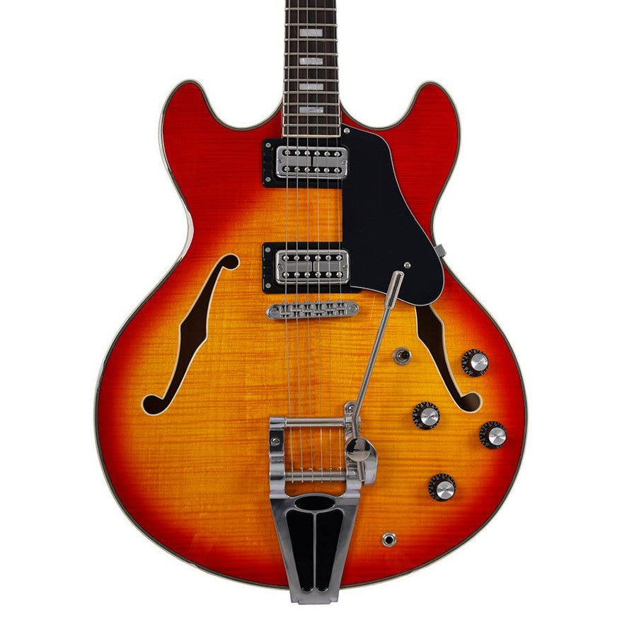 Sire Guitars H7T/CS Elektrische archtop gitaar met tremolo, cherry sunburst