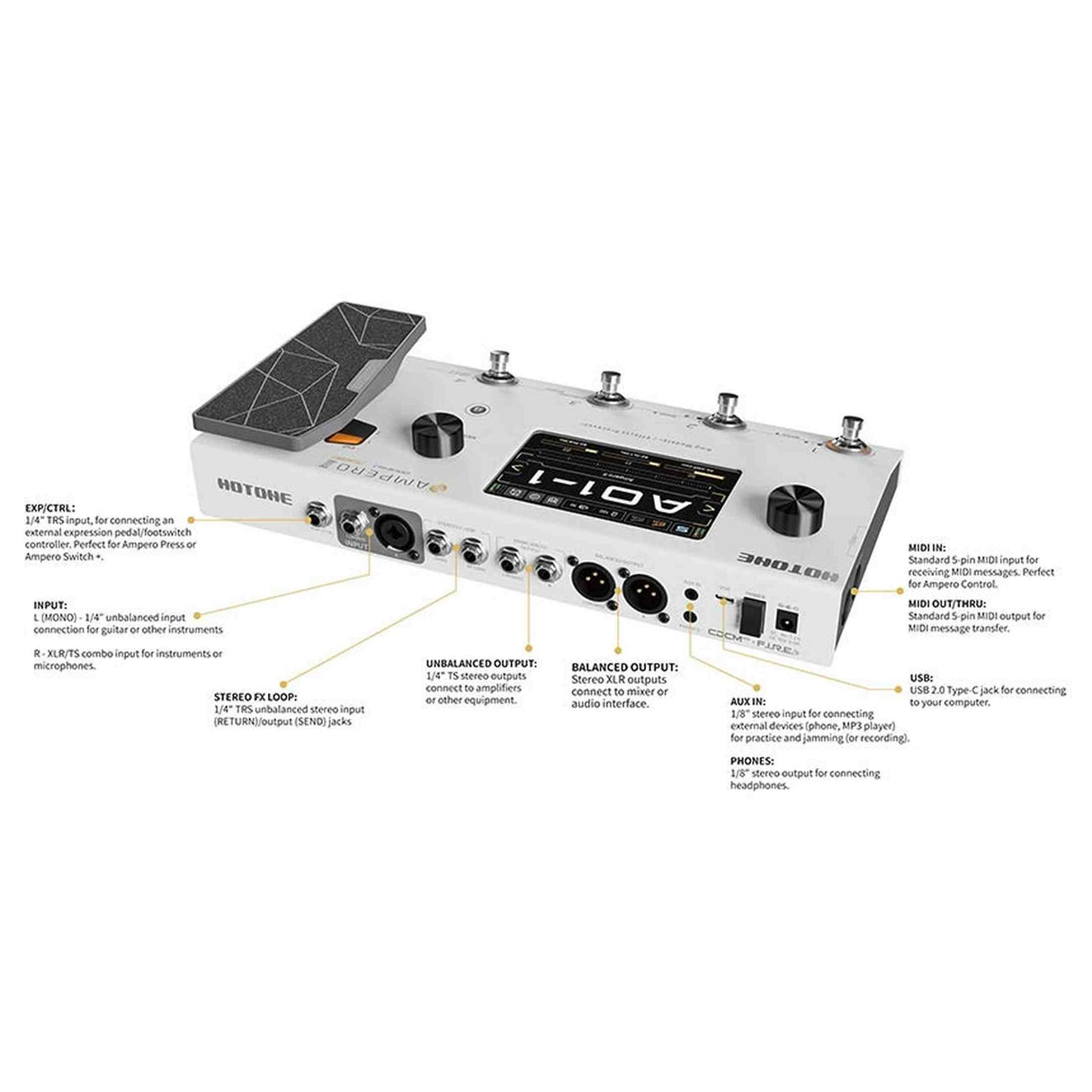 HoTone MP-350 Ampero Series amp modeler en effect processor AMPERO II