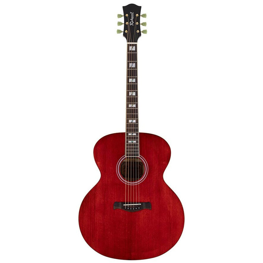 Richwood HSJS-42-TRD Heritage Series jumbo akoestische western gitaar rood