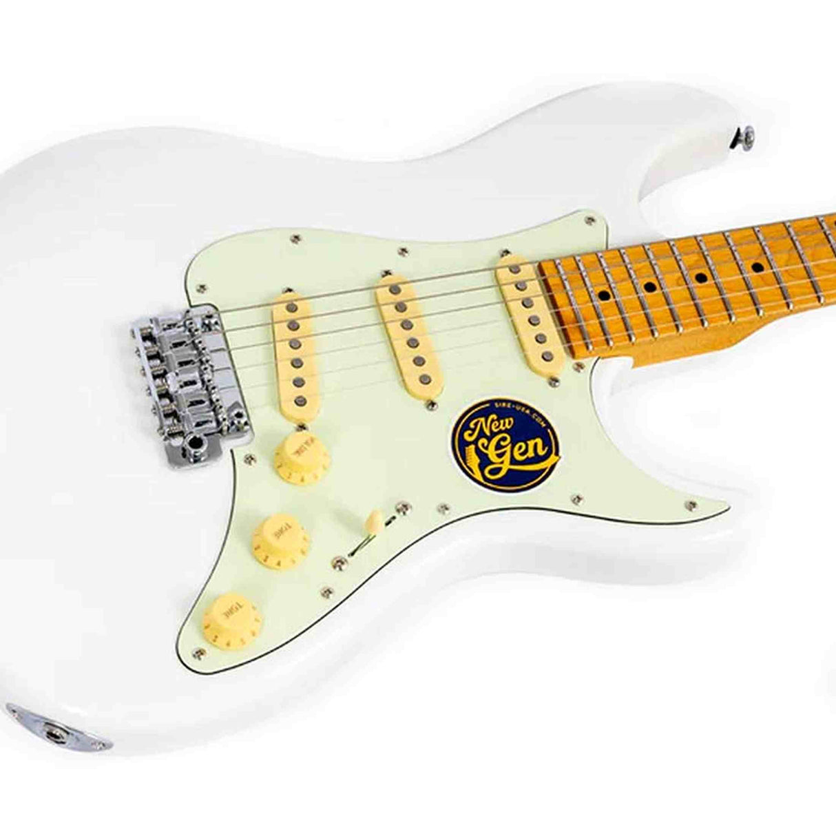 Sire S7N/WH New Gen Larry Carlton elektrische gitaar – S-Style, alder body, White, HSS-configuratie, stainless steel frets