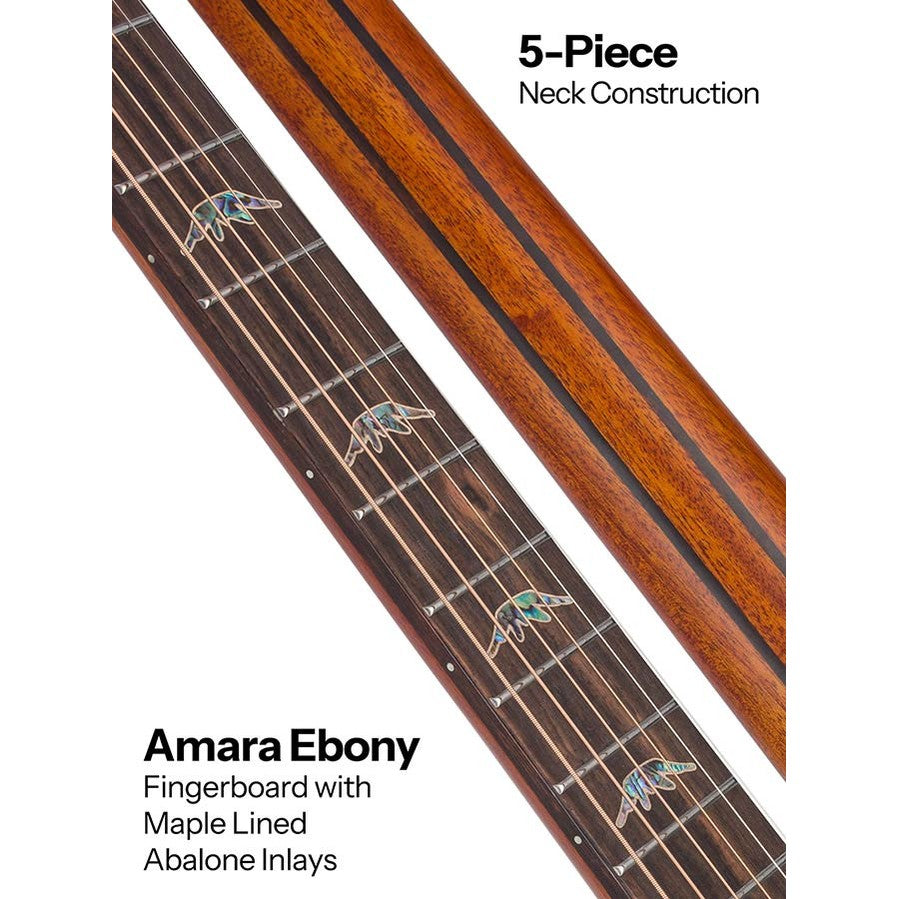 Bromo BAN8E/VS Danali Series mini jumbo akoestische western gitaar