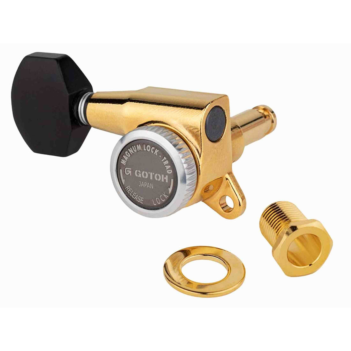 Gotoh GTH15348 SG381 stemmechanieken (posts 3xL 3xXL) met Magnum Lock Trad and EN07 knoppen, 6R, goud