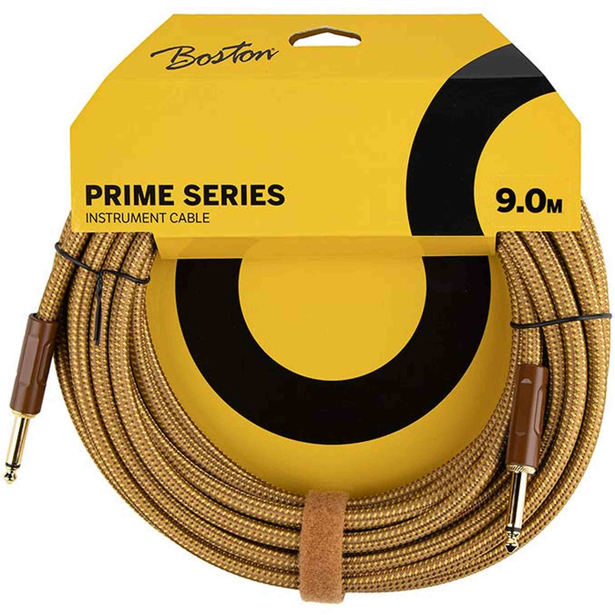 Boston GCRT-90 Prime Series woven jacket instrumentkabel jack-jack 9 meter yellow tweed