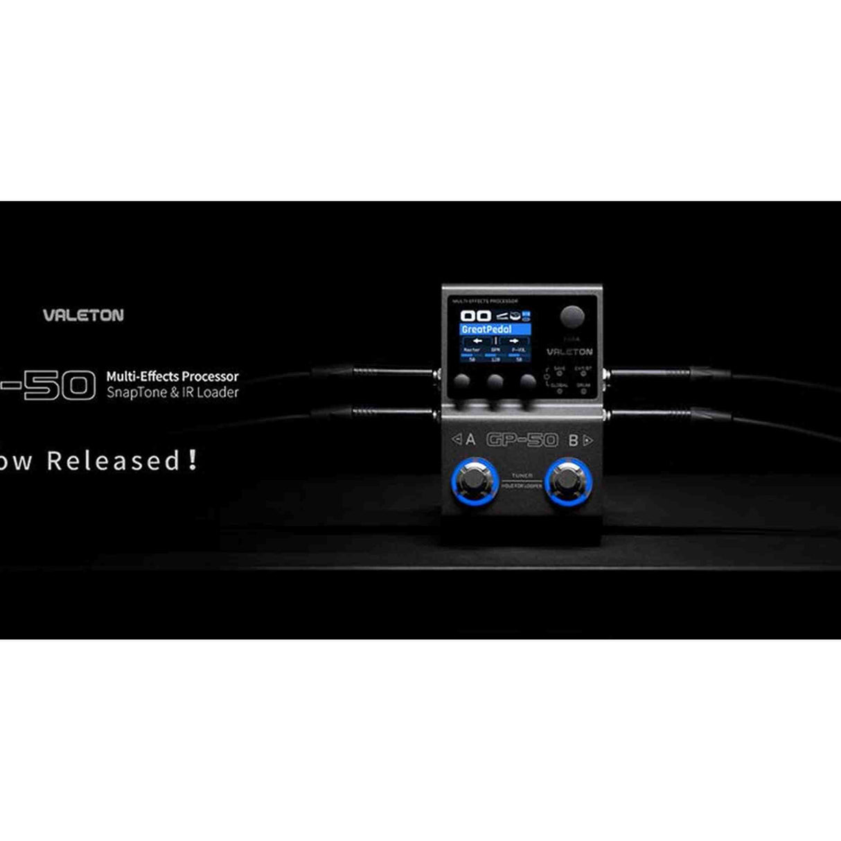 Valeton GP-50 multi-effects processor – NAM & IR loader, 100+ effecten, oplaadbare batterij