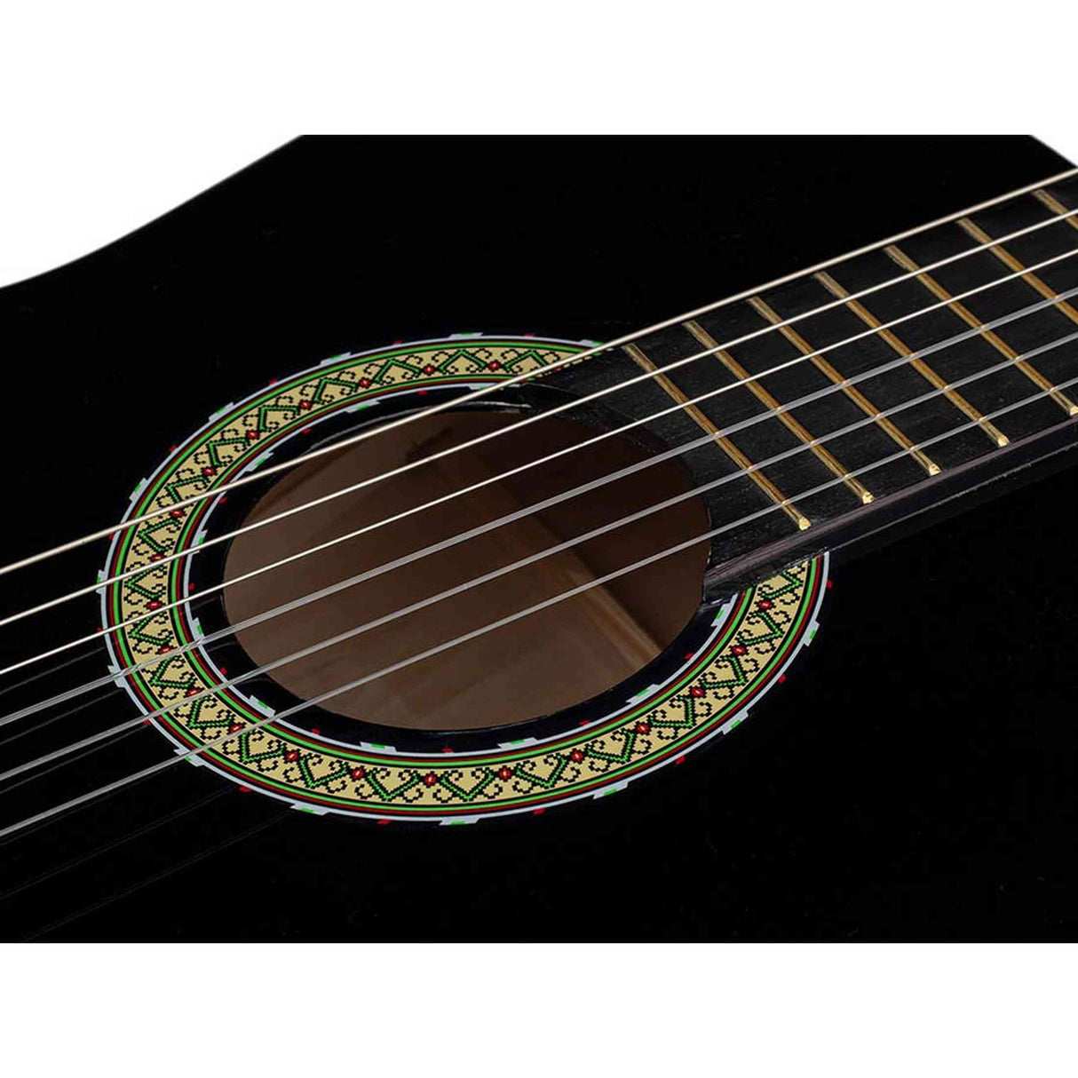 A. Martinez MTC-080/B 4/4 klassieke gitaar zwart met standaard, tas en tuner