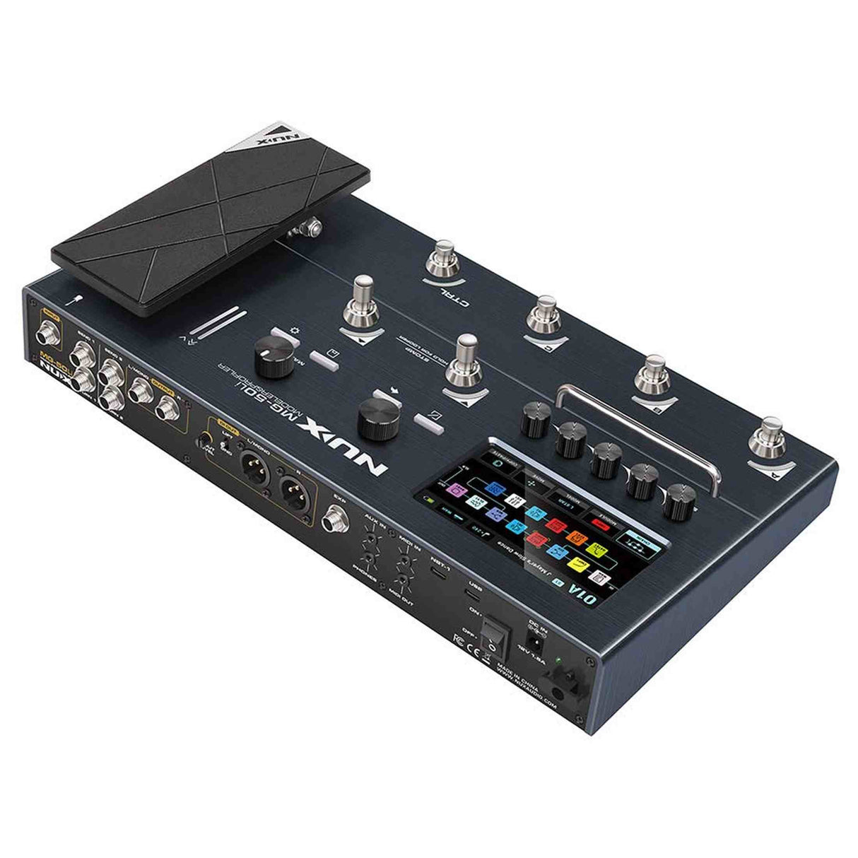 NUX MG-50Li DB Multi-Effects Processor with Amp Modeler, Profiler, Battery, USB Audio and Gig Bag, Dark Blue