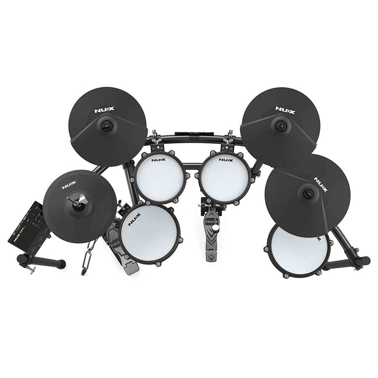 NUX DM-310H All Mesh Head Digitale Drumkit met 10" Snare, 8/8/10 Toms, 12"/14" Cymbals en Hi-Hat Stand