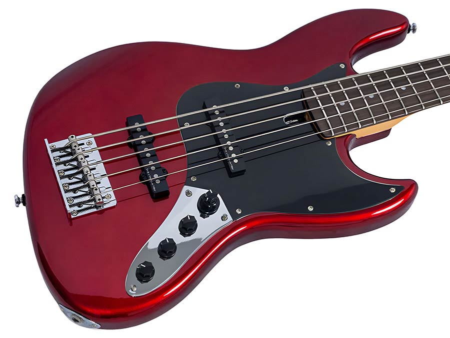 Sire V3N 5/CAR Marcus Miller 5-snarige Actieve Jazz Bas Candy Apple Red met 2-Bands Preamp