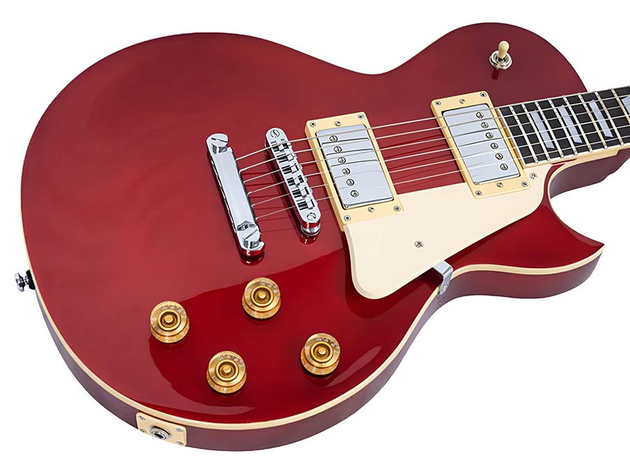 Sire L5/CAR Larry Carlton L-Style Elektrische Gitaar Candy Apple Red met Mahonie Body en Coil Split
