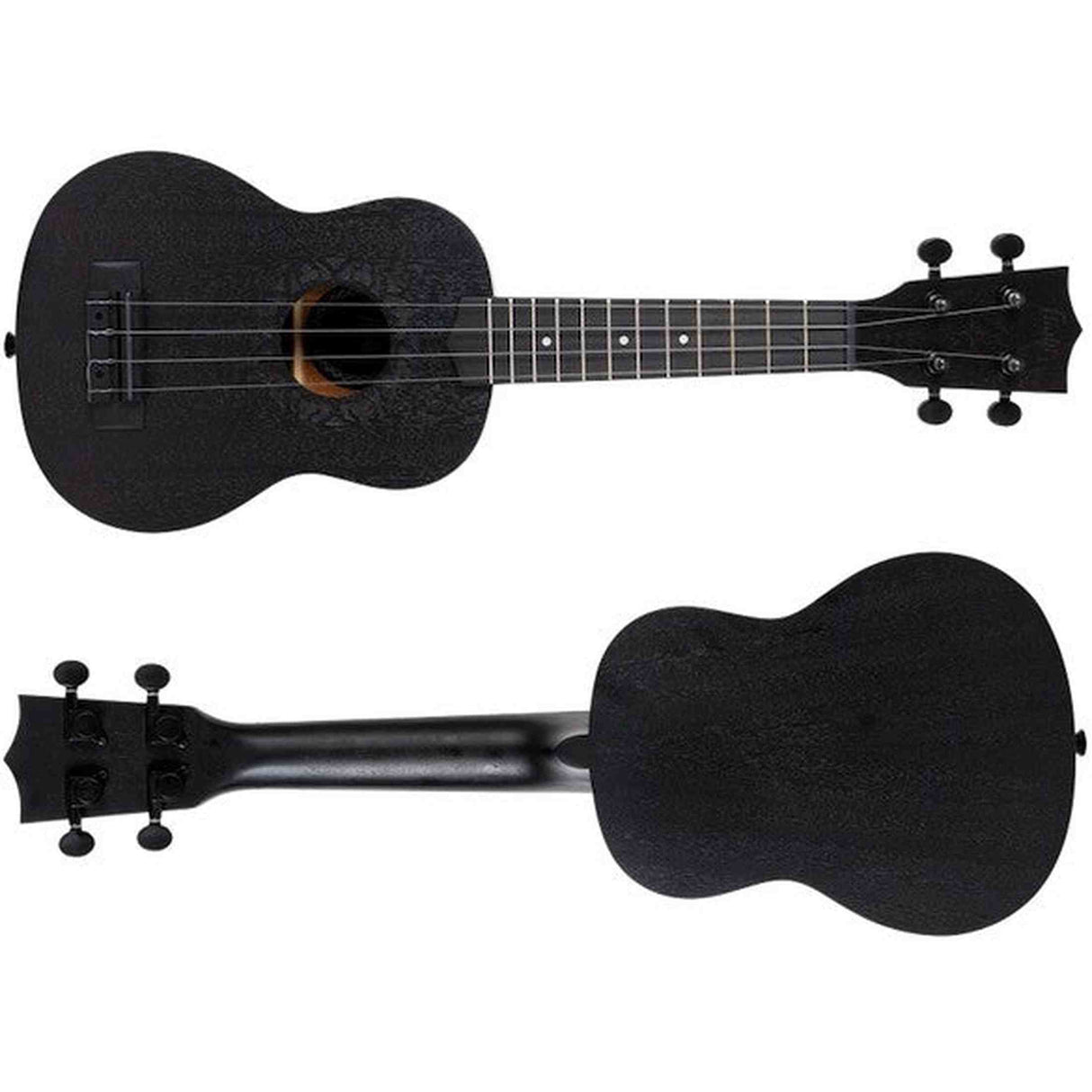 Flight NUS310 BLACKBIRD Soprano Ukulele met African Sapele Body, Zwarte Flight Snaren en Celtic Lasergravure
