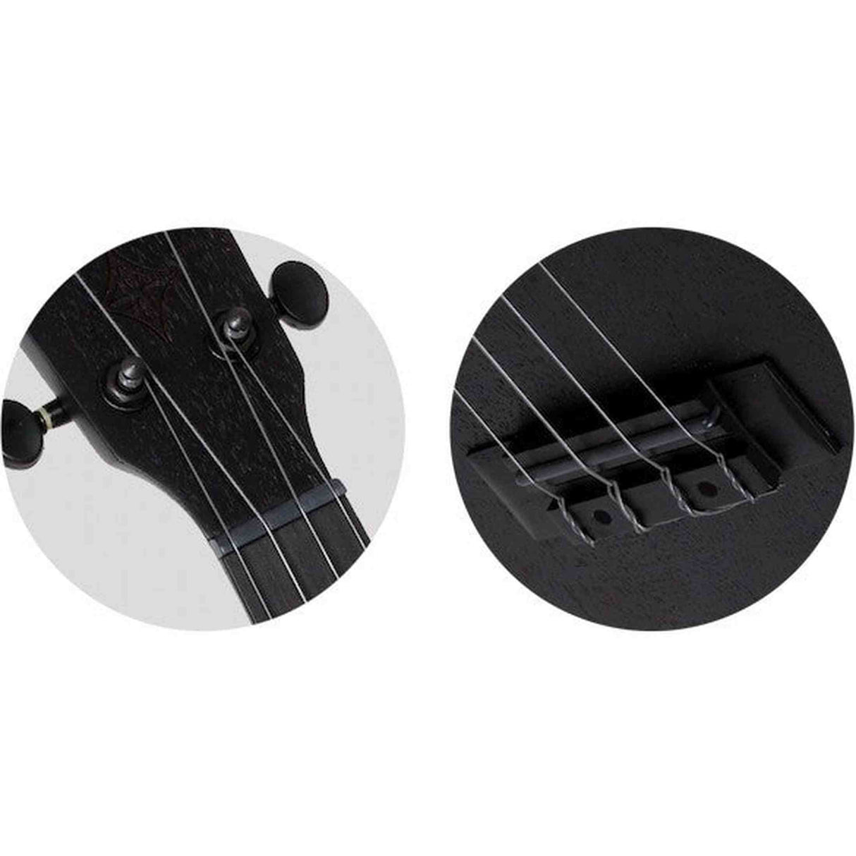 Flight NUS310 BLACKBIRD Soprano Ukulele met African Sapele Body, Zwarte Flight Snaren en Celtic Lasergravure