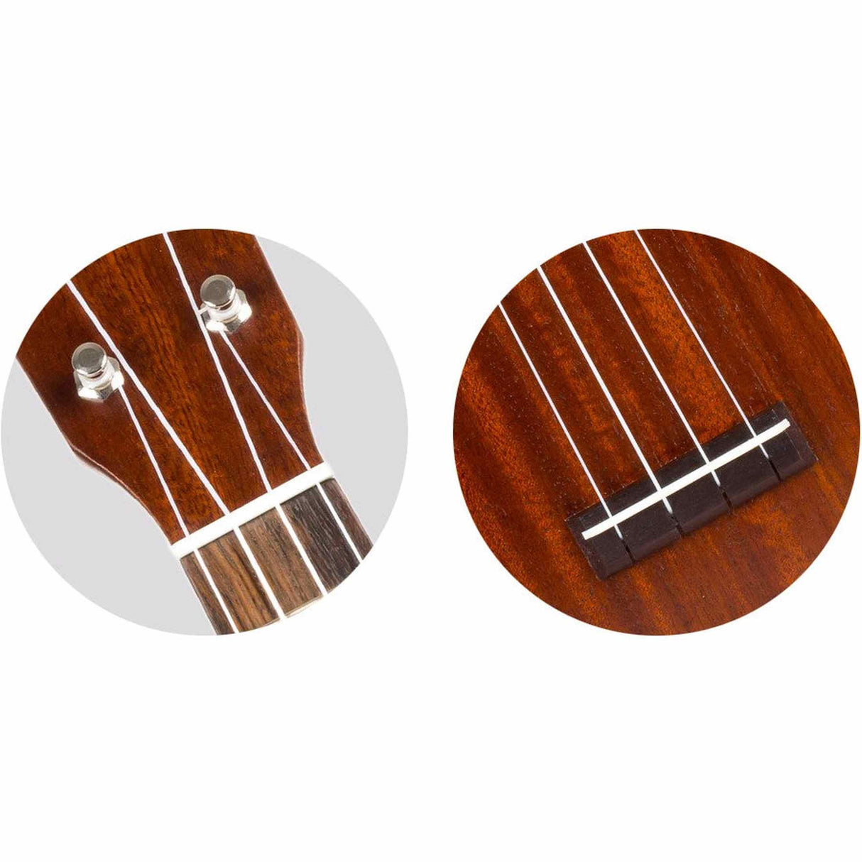 Flight MUS-2 Solid Mahogany Soprano Ukulele met Solid Mahogany Body, Gotoh Friction Tuners en Aquila Super Nylgut Snaren