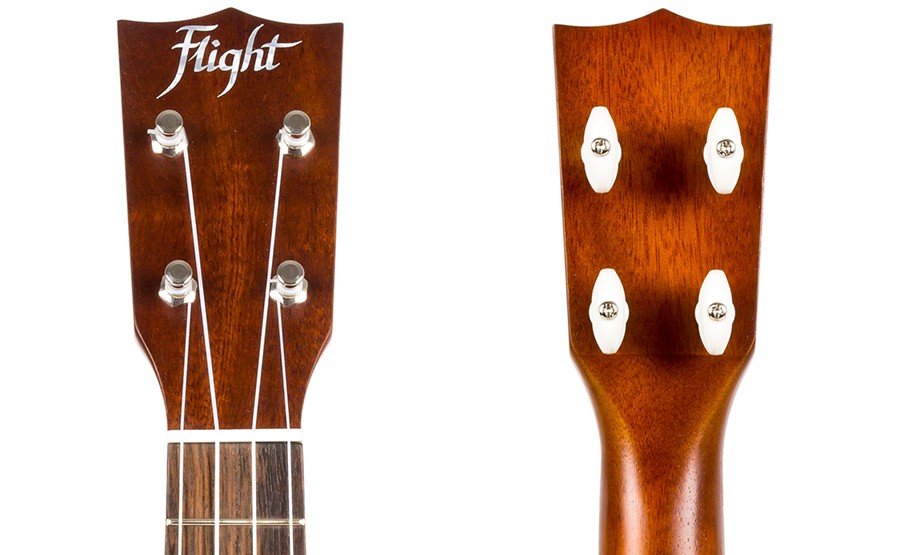 Flight MUS-2 Solid Mahogany Soprano Ukulele met Solid Mahogany Body, Gotoh Friction Tuners en Aquila Super Nylgut Snaren
