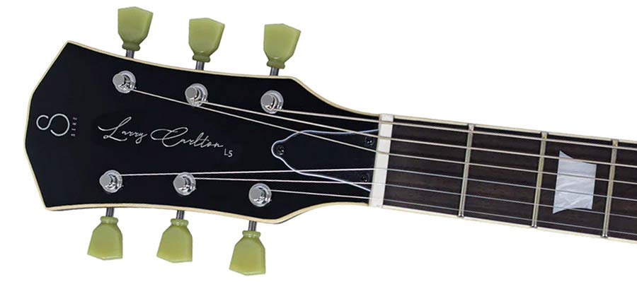 Sire L5L/AB Larry Carlton Linkshandige L-Style Elektrische Gitaar Amber Burst met Flame Maple Top en Coil Split