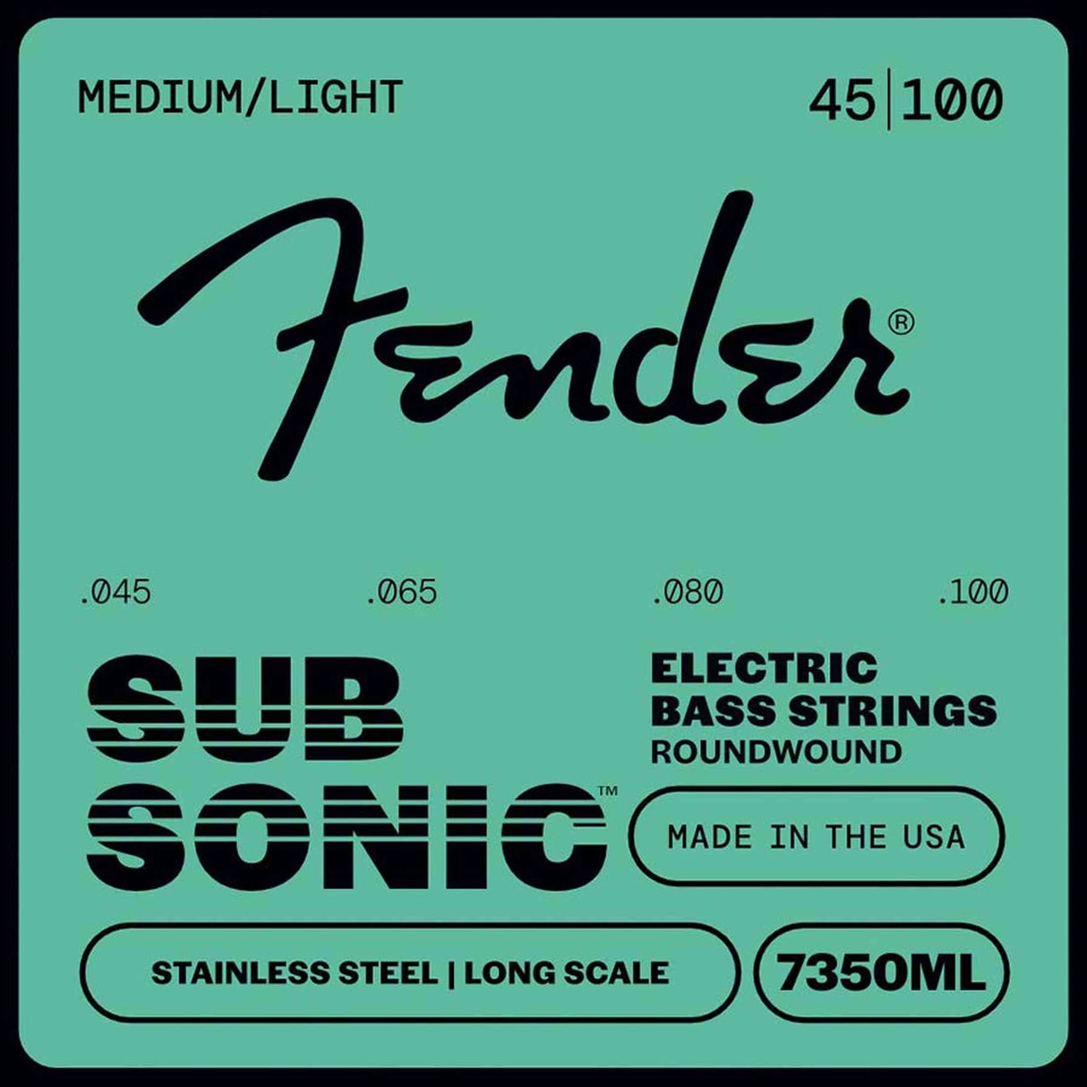 Fender 7350ML SubSonic Bassnaren Stainless Steel Roundwound Long Scale Light Medium 045-100