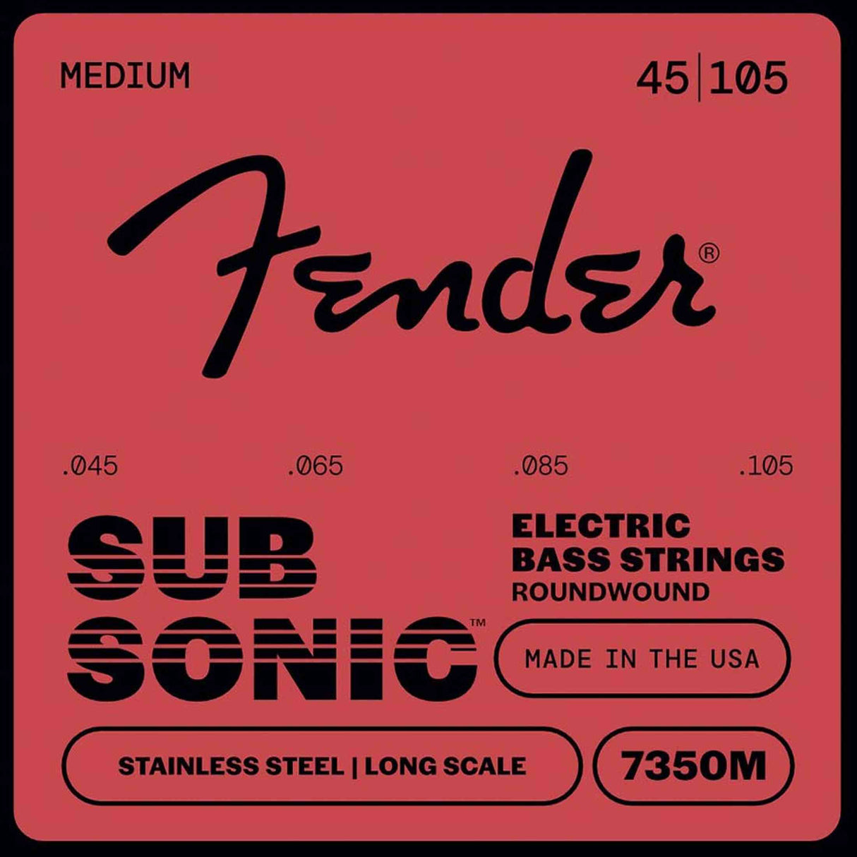 Fender 7350M SubSonic Bassnaren Stainless Steel Roundwound Long Scale Medium 045-105