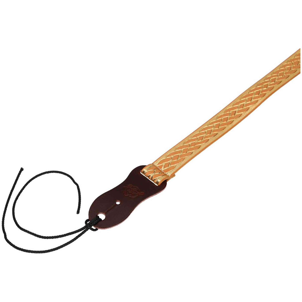 Flight S46 Gold Ukulele Strap Vegan Nubuck with Braided Pattern and Headstock Tie