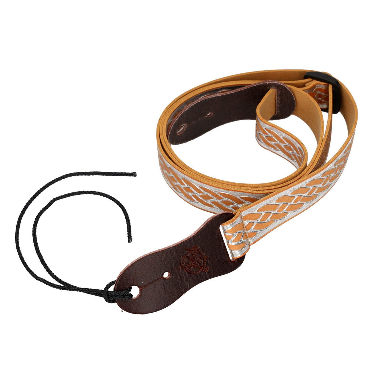 Flight S46 Silver Ukulele Strap Vegan Nubuck with Braided Pattern and Headstock Tie