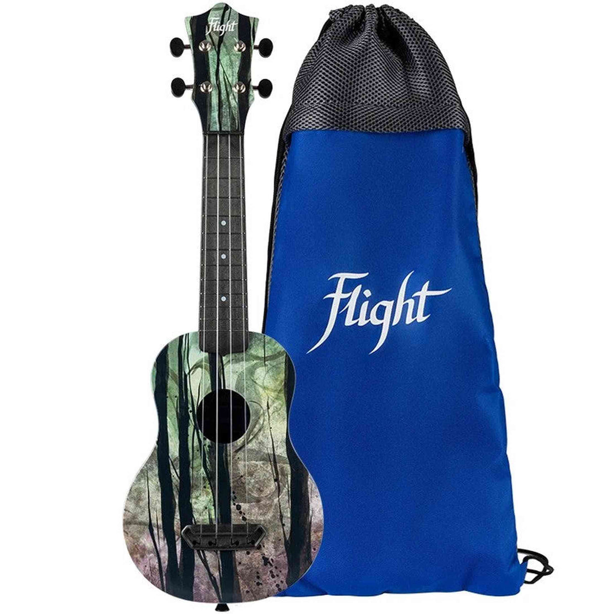 Flight UTS-40 DEEP FOREST Ultra Travel Soprano Ukulele met Polycarbonate Body en Fluorocarbon Snaren
