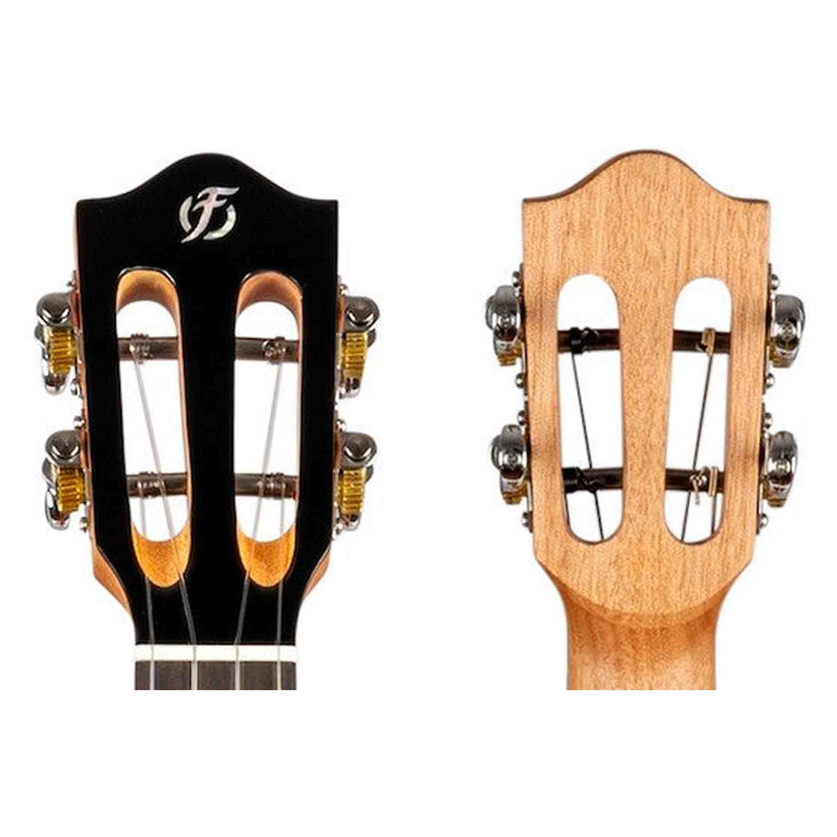 Flight Iris Tenor BK Ukulele met Solid Spruce Top, Mahogany Body en Zwarte Afwerking